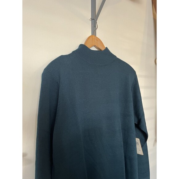 NWT Vintage Evan Picone Dark Blue Mock Neck Wool Blend Sweater Size 2X - Picture 3 of 8